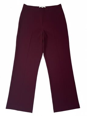 Max Mara Italy Burgundy Flat Front Trousers Straight Leg Career Pants Women’s 8